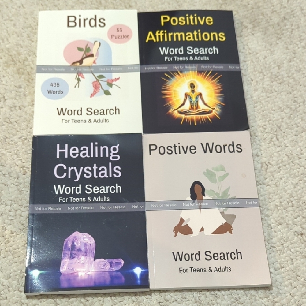 Set of Word Search Puzzle Books for Teens and Adults